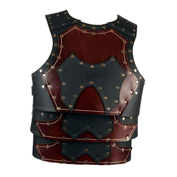 Armadas de medieval Caballero Adultos Adultos Vintage Vintage PU Cuero Samurai Armadas Caballero Disfraz de peto para disfraces Negro marrón