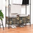 thumbnail image 3 of Yayeee Foldable Storage Basket for Shelves with Handles Waterproof Cloth Bins, Floral Lines, 3 of 7