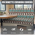 thumbnail image 4 of FOR U DESIGNS Horse Amercian Tribal Print RV Dinette Cushion Covers Wear-Resistan Camper Cushion Slipcover Elastic 2 Seat Sofa Chair Cover 1 Backrest Covers and 1 Bench Covers, 4 of 7