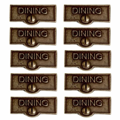 10 Switch Plate Tags DINING Name Signs Labels Cast Brass | Renovator's Supply