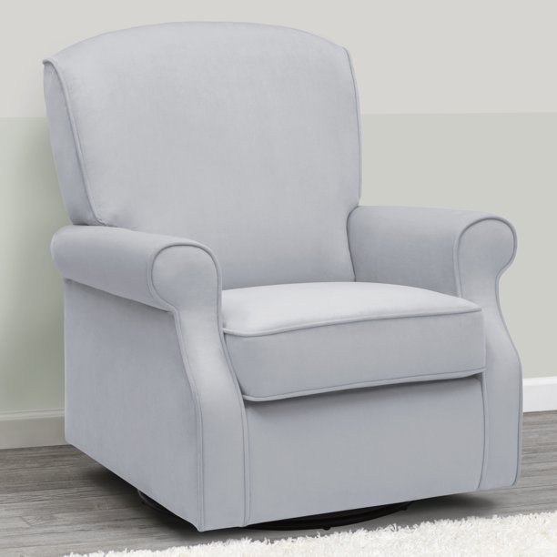 Delta Children Oakley Nursery Glider Swivel Rocker Chair, Dolphin Grey