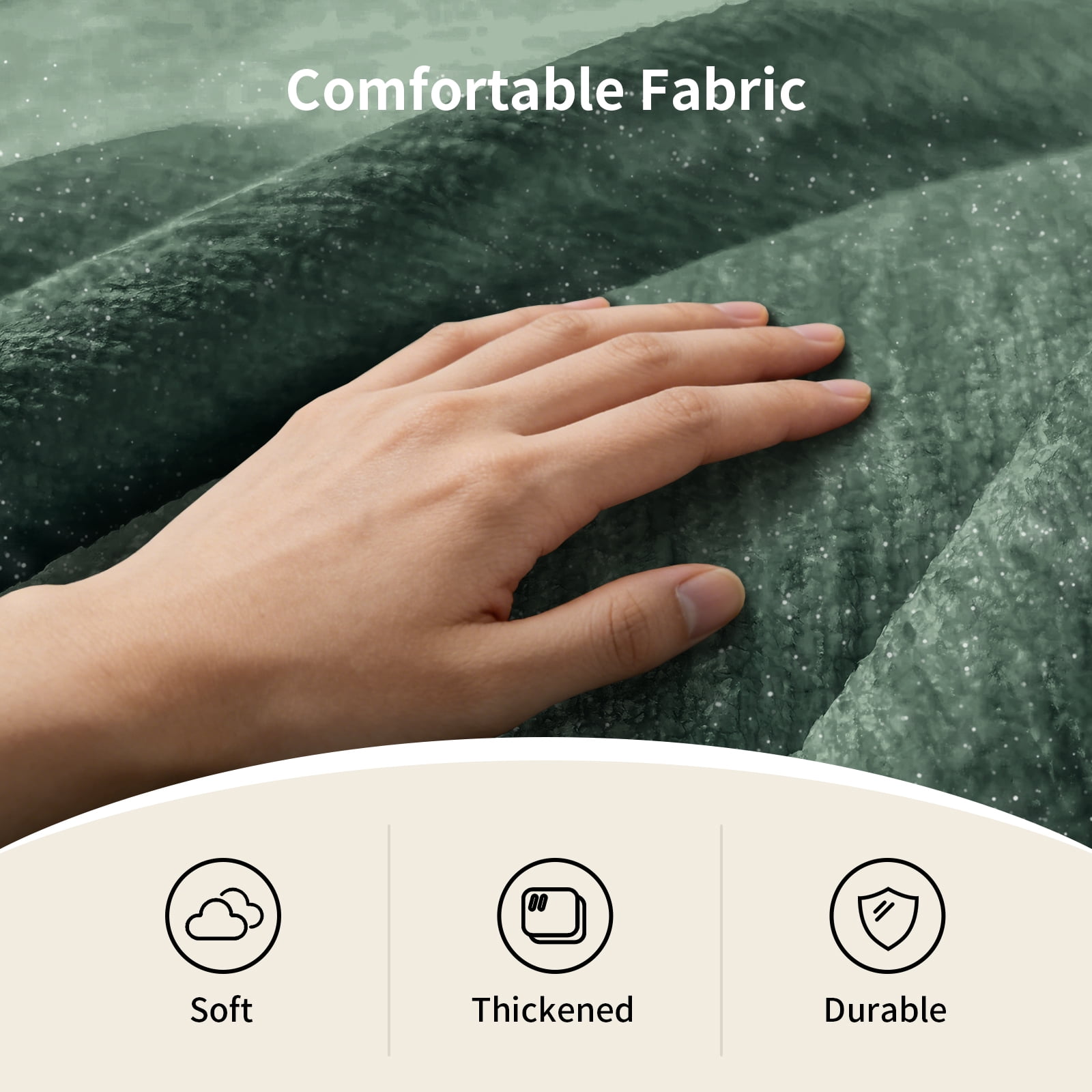 Bean Bag Chair, Lazy Sofa, Armrest Bean Bag with High-Density Memory Foam Fill, Removable Washable Flannelette Cover, No-Assembly Floor Seating for Living Room Bedroom, Green 39.4x34.3x25.6in