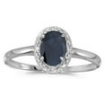 thumbnail image 2 of Blue Sapphire and Diamond Cocktail Ring in 14K White Gold (0.95ct), 2 of 2