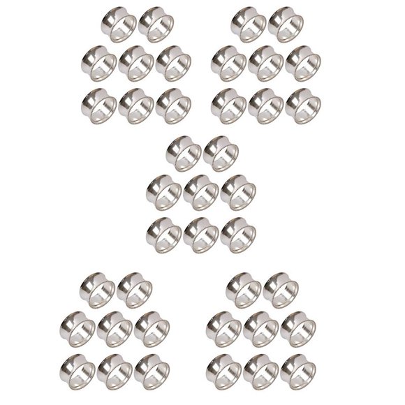 40 Piezas de Servilletero Con Cuentas de Aleación de Zinc Con Hebilla Delicada para Servilletas (Plateado)