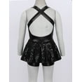 thumbnail image 4 of Miaeowve Kids Girls Ballet Dance Outfits Shiny Sequins Bowknot Cutout Back Gymnastic Leotard Dress Jazz Latin Dancewear Black 6, 4 of 7
