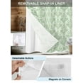 thumbnail image 3 of No Hook Cloth Fabric Shower Curtain with Snap in Liner, Green Scroll Floral Waterproof Shower Curtains Set with See Through Top Window, Baroque Damask Medallion Pattern Bath Curtains Shower 36"x78", 3 of 6