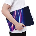thumbnail image 4 of Pobuds Leather Laptop Sleeve, Padded Case, Thin Portable, Versatile Bag - Compatible with 13 inch laptops or MacBook Air Pro 13 inch 2016 or later - Vertical, glitter light fire flare trace. (2), 4 of 5