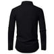 thumbnail image 5 of pstuiky Camisas de manga larga de invierno para hombre, Camisa informal de color liso con botones, manga larga, cuello vuelto, transpirable y elástica para hombre Tops de hombre m, 5 of 5