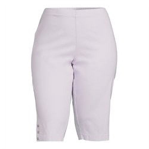 JMS Just My Size by Hanes Women's Plus Bling Tab Stretch Capri Pants