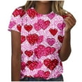 thumbnail image 2 of Craaazy Valentines T-shirts for Women Casual Short Sleeve Shirts Crew Neck Tops Gifts, 2 of 4