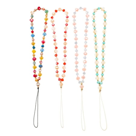 Image of 4Pcs Fashionable Beaded Phone Charm Cell Phone Anti-lost Wrist Strap Phone Lanyard