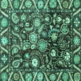 thumbnail image 1 of Ahgly Company Indoor Square Oriental Turquoise Blue Traditional Area Rugs, 8' Square, 1 of 4