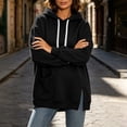 thumbnail image 6 of Cmfcve Women's Oversized Hoodies Long Sleeve Drop Shoulder Hooded Sweatshirts Side Slit Casual Fall Pullover Tops with Poc, 6 of 9