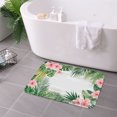 thumbnail image 3 of FJPT Non Slip Flannel Polyester Floor Mat Tropical Flower And Leaf Pattern For Bathroom Kitchen Bedroom Decor 31.5x19.7 inch, 3 of 5