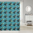 thumbnail image 2 of Manfei Kawaii Dalmatian Shower Curtain 72Wx84L, Flower Dachshund Bathroom Shower Curtain, Teal Black, 2 of 5
