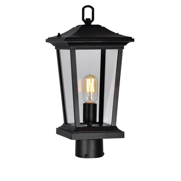 CWI Lighting Leawood 1 Light Farmhouse Metal Outdoor Lantern Head in Black