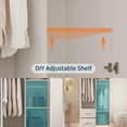 thumbnail image 4 of Gaderth Contemporary Wooden Organizer Unit, Bedroom Armoire Wardrobe Closet with 2 Doors & 2 Drawers, 71" Tall Wooden Large Armoire Storage Cabinet with Modern Fluted Glass & Shelves, w/Hanging Rod, 4 of 8