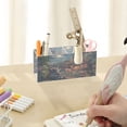 thumbnail image 7 of WOBOGO Raccoon Trip Acrylic Pen Holder 4 Compartments Clear Pencil Organizer Makeup Brush Storage Case, 7 of 7