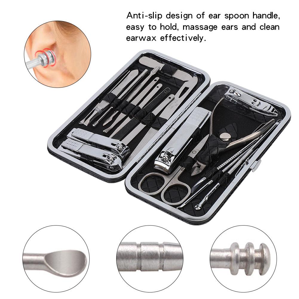 Qiilu Callus Removal Set, Nail File,19pcs Stainless Steel Pedicure