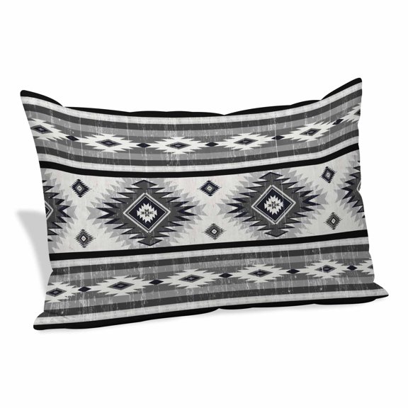 Gray Boho Pillow Covers Queen, Southwestern Ethnic Aztec Retro Geometric Soft Brushed Microfiber Breathable Throw Pillow Covers, Pillowcase with Zipper for Couch Sofa Bedroom Living Room 20"x30"