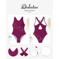 thumbnail image 4 of Dokotoo Women's Purple High Cut One Piece Swimming Retro Suits Swim Suit Cute Monokini Bathing Suits Vintage 1 Piece Swimsuit, 4 of 7