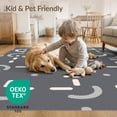 thumbnail image 3 of ODIKA 5'x7' Cream Charcoal Geometric Washable Area Rug Modern Abstract Circles and Lines Design Non-Slip, Low Pile, Stain Resistant for Guest Room, Lounge, Apartment, 3 of 4