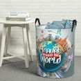 thumbnail image 5 of Picia Travel Around The World Large Laundry Basket, Waterproof, Freestanding Laundry Hamper, Collapsible Tall Clothes Hamper with Extended Handles-Medium, 5 of 8