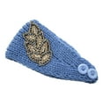 thumbnail image 1 of Linyer Crochet Headbands Winter Leaves Pattern with Rhinestones Elastic Head Protector Wide Warm Chunky Hair Accessories for Girls Denim blue, 1 of 1