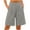 Gray 1, variant on UAMVSH Summer Shorts for Women Cotton Linen Pleated Front Shorts with Pockets Bermuda Soft Loose Fit Wide Leg Long Shorts