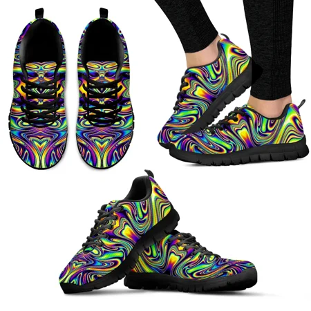 

Fashion Color Psychedelic Design Shoes Knitted Fabric Thick Sole Sneakers Lightweight Outdoor Shoes Basketball Shoes
