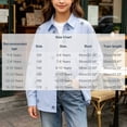 thumbnail image 3 of ZOYOEN Girls Button Down Shirts with Pocket- Long Sleeve Casual Turndown Collar Fashion Kids Fall Shirts Blue Size 14-15 Years, 3 of 9