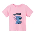 thumbnail image 3 of Lilo Stitch Anime Verano Múltiples Moda Niño Niña Camisetas de Algodón Niños Casual Manga Corta Estampado Patrón Niño Camiseta, 3 of 4