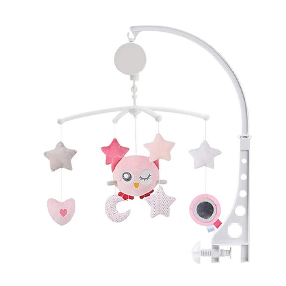 Mnjin Rotatable Musical Cradle 360° Baby Crib Mobile with Bell, Multicolor