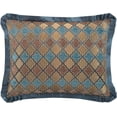 thumbnail image 3 of Chic Home Sue 13 Piece Comforter Set Chenille Geometric Scroll Pattern Flange Border Bed in A Bag - Sheet Set Bed Skirt Decorative Pillows Shams Included, Queen, Blue Queen Blue, 3 of 8