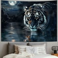 thumbnail image 2 of GOSMITH Psychedelic Tiger Tapestry, Animal Jungle Tapestry Wall Hanging, Black Cave Wildlife Tapestry, Trippy Space Tiger Black Poster Tapestry Bedroom Living Room Dormitory Wall Art Painting, 2 of 6