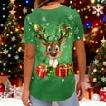 thumbnail image 4 of Garbnen Christmas Scrub Tops Women Plus Size Stretchy Xmas Elk Print Nurses Working Uniforms with Pocket V Neck Short Sleeve Scrubs for Women Tops S-5XL, 4 of 5