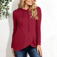 thumbnail image 1 of Neewe Maternity Hoodie Plain Round Neck Long Sleeves Shirt Casual Top Basic Tee Layering Sweatshirt, 1 of 8
