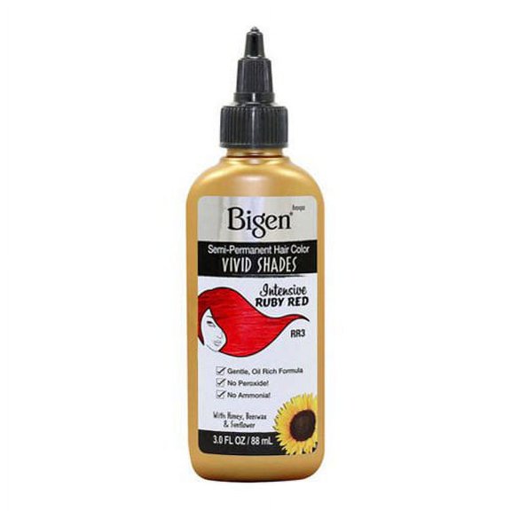 Bigen Semi Permanent Hair Color #RR3 Intense Ruby Red, 3 Oz
