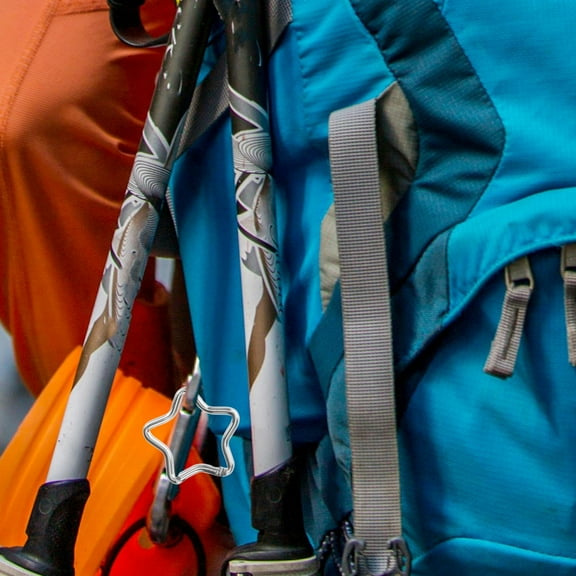 NICEXMAS 10Pcs Star Shaped Keychain Clips Small Metal Carabiner Hook Clip Silver Aluminium Alloy For Outdoor Adventures