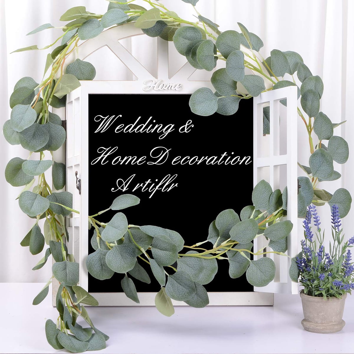 6.5Ft Artificial Greenery Garland Faux Silk Eucalyptus Vine Wreath Wedding Decor 