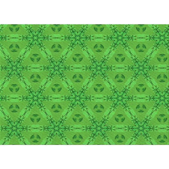Ahgly Company Machine Washable Indoor Rectangle Transitional Lime Green Area Rugs, 4' x 6'