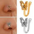 thumbnail image 2 of Visland 1 Pce Pince-Nez Anti-Déformation Incrusté Sûr Sans Perçage Forme U Faux Anneau de Nez Bijou Féminin, 2 of 7