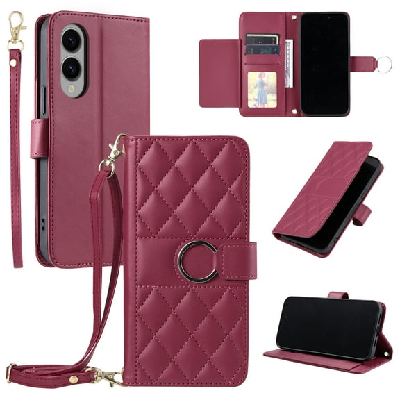 For Samsung S25 Ultra Phone Case shoulder strap Wallet Case with Card Holder Magnetic Wallet Case