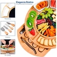 thumbnail image 3 of Tabla de Quesos Bluelander, Juego de Tablas y Cuchillos, Cuencos y Tenedores, Diseño Circular, Bambú, 3 of 5