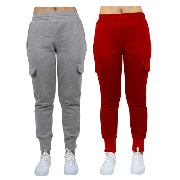 GBH Women's 2-Pack Fleece-Lined Loose-Fit Cargo Jogger Sweatpants (S-XL)