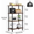 thumbnail image 3 of Librero 4 Niveles, Estante Organizador, Montaje sin Herramientas, Repisa para Espacios Pequeños, Estantería Minimalista Industrial para Sala, Oficina o Cocina, 60x30x105 cm, 3 of 7