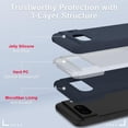 thumbnail image 2 of KOMI for Google Pixel 8 Case, Silicone Phone Case with 2 Screen Protector, Soft Anti-Scratch Microfiber Lining, Full Body Shockproof Slim Cover Support Wireless Charging, Navy, 2 of 5