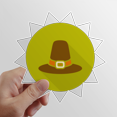 thumbnail image 1 of Thanksgiving Day Formal Hat Pattern Sun Vinyl Sticker Luggage Graffiti Flower Decal, 1 of 3