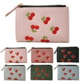 thumbnail image 2 of Lady Wallet Creative Embroidery Cherry Card Pouch Clutch Wallet Card Wallet, 2 of 10