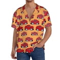 thumbnail image 3 of KLL Red Cars Print Men's Shirt Short Sleeve Button Down Summer Cuba Beach Shirts- 3X-Large, 3 of 7